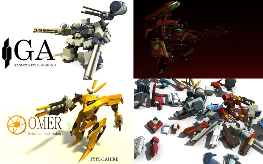 armored_core armored_core:_for_answer aspina_flight_formation_team blade chibi everyone from_software gatling_gun group gun highres laser_gun mecha missile_launcher rail_gun rifle rocket_launcher shotgun weapon weapons