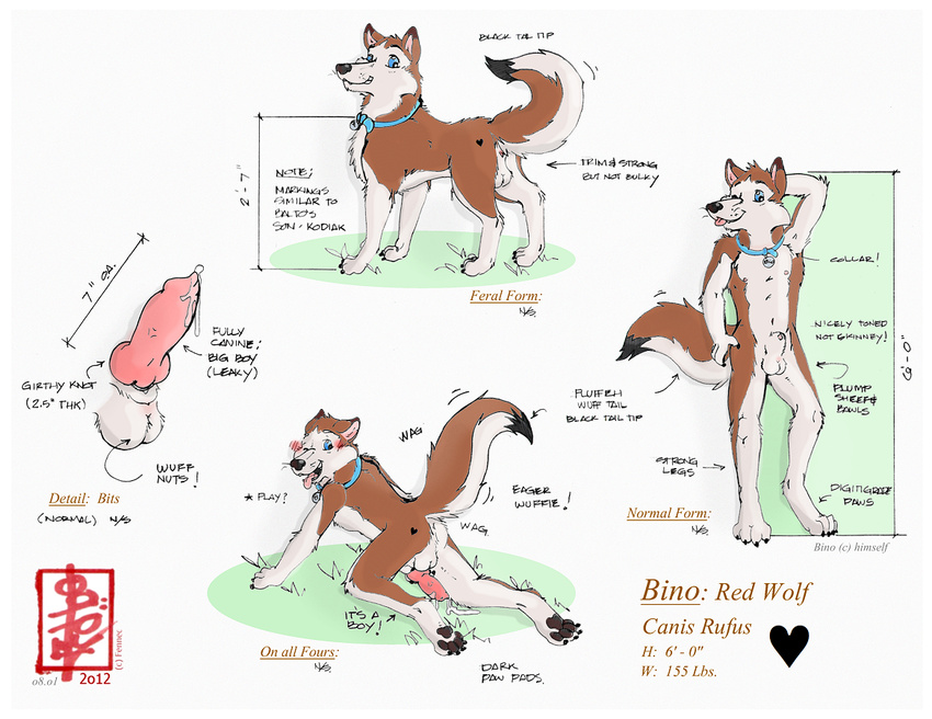 all_fours anus balls bino butt canine doggystyle fennec_(artist) from_behind invalid_color knot mammal model_sheet penis sex wolf