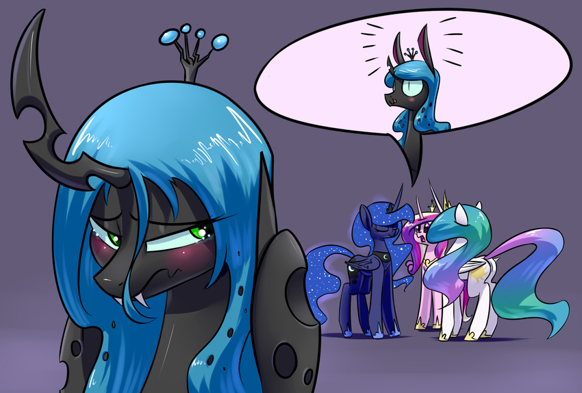 2015 changeling equine female feral friendship_is_magic horn mammal my_little_pony princess_cadance_(mlp) princess_celestia_(mlp) princess_luna_(mlp) queen_chrysalis_(mlp) underpable winged_unicorn wings
