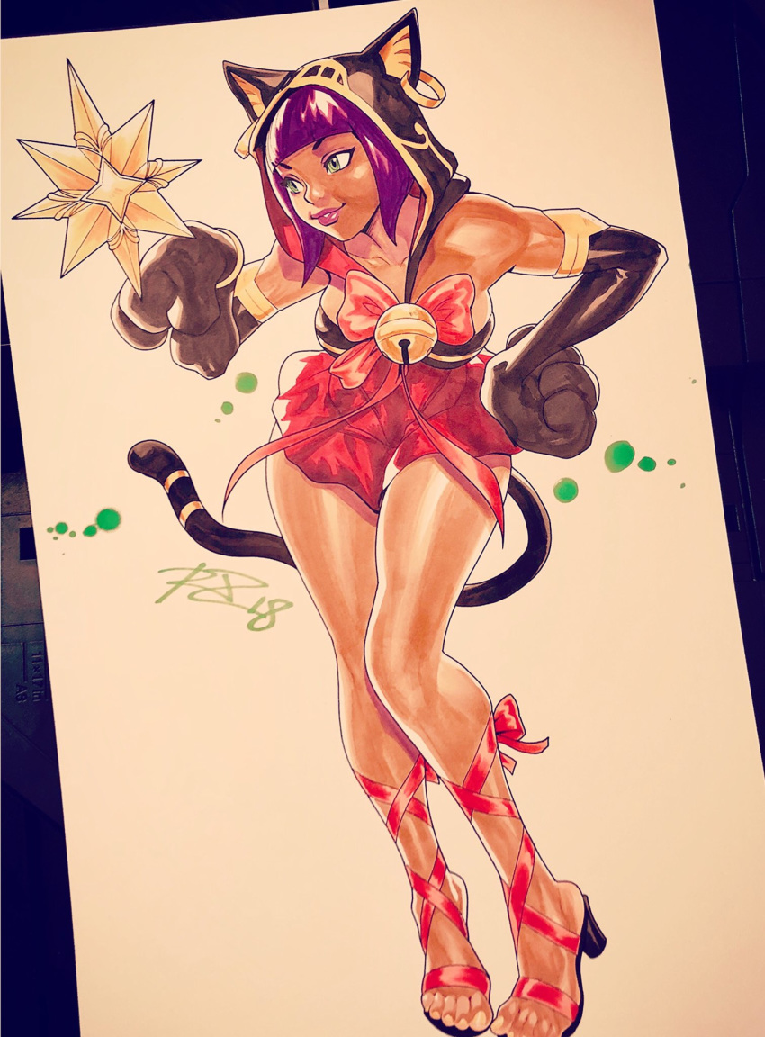 1girl dark_skin lips menat purple_hair robert_porter solo street_fighter