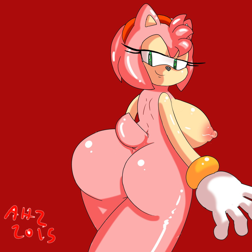 amy_rose anthro areola big_breasts breasts butt dreamcastzx erect_nipples female hedgehog mammal nipples nude solo sonic_(series)
