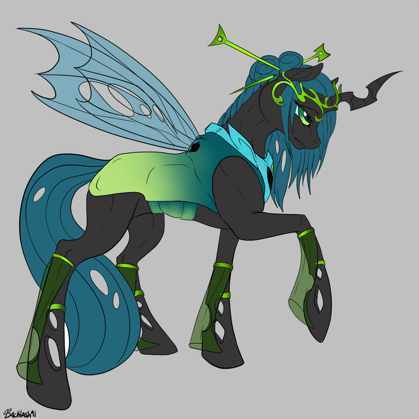 backlash91 changeling changeling_queen crown equine female feral friendship_is_magic horse mammal my_little_pony pony queen_chrysalis_(mlp) regalia royalty short_story