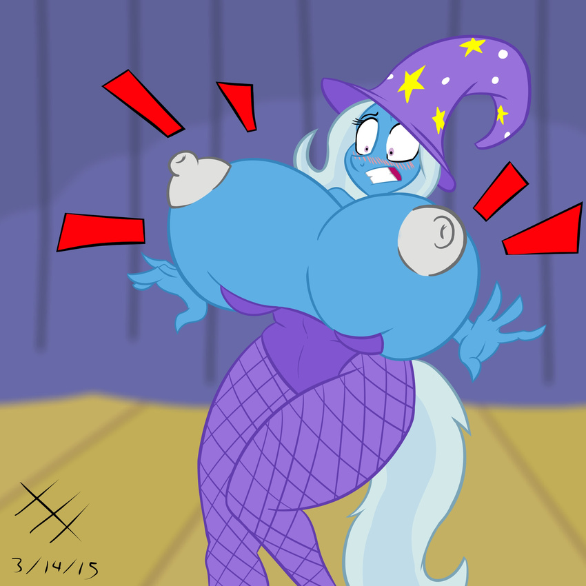 2015 anthro anthrofied areola blush breast_expansion breasts clothed clothing colored equine female friendship_is_magic hair hat horn jrvanesbroek kaiuchiha15 mammal my_little_pony nipples solo trixie_(mlp) unicorn wizard_hat