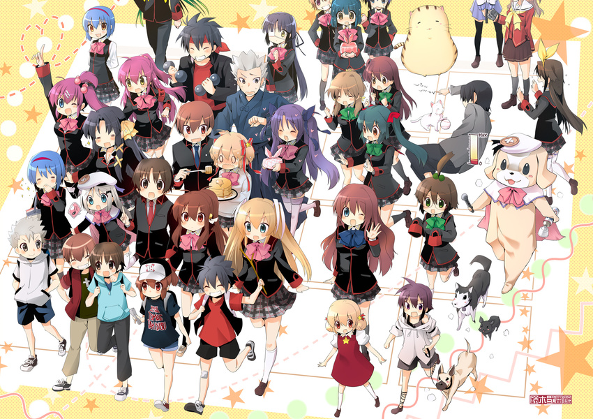 6+girls a-chan_senpai angel_beats! animal_costume baseball belka cat character_request charlotte_(anime) company_connection crossdressing crossover dog dog_costume doruji dual_persona everyone extra futaki_kanata head_out_of_frame highres inohara_masato kamikita_komari kawagoe_rei key_(company) koshiki_miyuki kud_wafter kurugaya_yuiko lennon little_busters! long_hair mascot mask_the_saito miyazawa_kengo multiple_boys multiple_girls nakamura_yukari naoe_riki natsume_kyousuke natsume_rin nishizono_midori nishizono_mio noumi_kudryavka otosaka_yuu remotaro saigusa_haruka sasasegawa_sasami school_uniform short_hair sleeves_past_wrists strelka tokido_saya tomori_nao topknot watanabe_sakiko yuri_(angel_beats!)