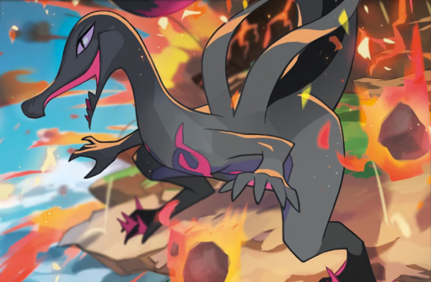 black_scales feral fire invalid_tag naoki_saito nintendo pok&eacute;mon pok&eacute;mon_(species) purple_eyes reptile salazzle scales scalie video_games