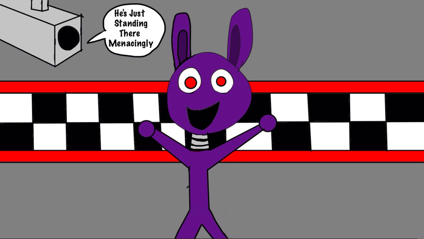 anthro bonnie_(fnaf) five_nights_at_freddy's red_eyes security_camera video_games yiffysoup
