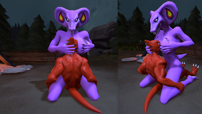 2015 3d anthro arbok big_breasts boob_hug breast_grab breast_squeeze breast_squish breasts charmeleon cowgirl_position domination female female_domination fox_whisper85 male male/female nintendo nipples on_top penetration penis pok&eacute;mon sebrina_arbok sex size_difference vaginal vaginal_penetration video_games