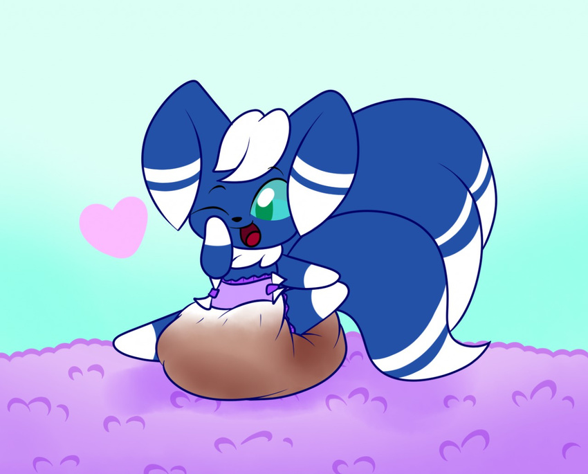 &lt;3 baby carpet cute diaper feces happy invalid_tag lift meowstic nintendo one_eye_closed paws pok&eacute;mon scat sir-dancalot squishy video_games wink young