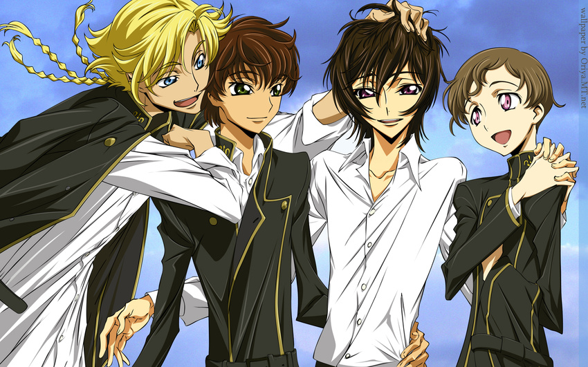 code_geass gino_weinberg kururugi_suzaku lelouch_lamperouge rollo_lamperouge