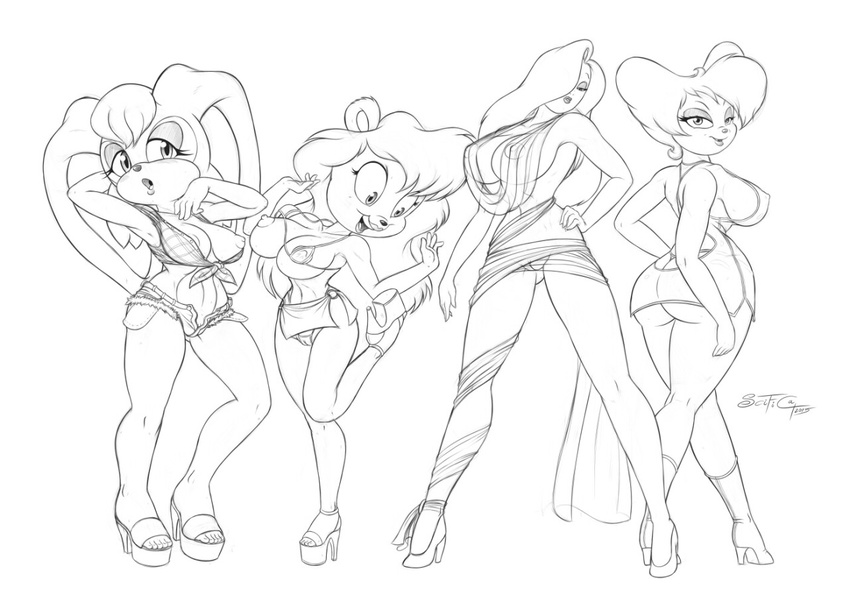 2015 anthro areola bear big_breasts big_butt breasts butt canine clothed clothing disney erect_nipples female goof_troop human jessica_rabbit julie_bruin lagomorph mammal nipples peg_pete pussy rabbit scificat skimpy sonic_(series) tiny_toon_adventures vanilla_the_rabbit warner_brothers who_framed_roger_rabbit