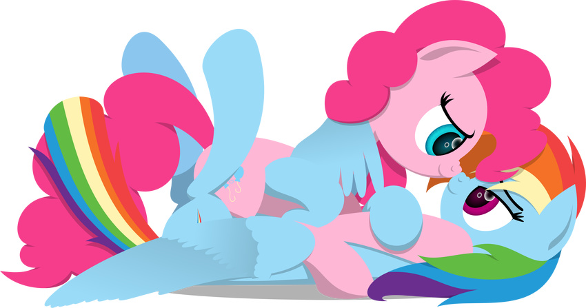 2015 absurd_res alpha_channel blue_eyes cute cutie_mark duo earth_pony entwined_tails equine eye_contact female feral friendship_is_magic hair hi_res horse hug lying mammal multicolored_hair my_little_pony on_back on_front pink_hair pinkie_pie_(mlp) pony purple_eyes rainbow_dash_(mlp) rainbow_hair smile zacatron94