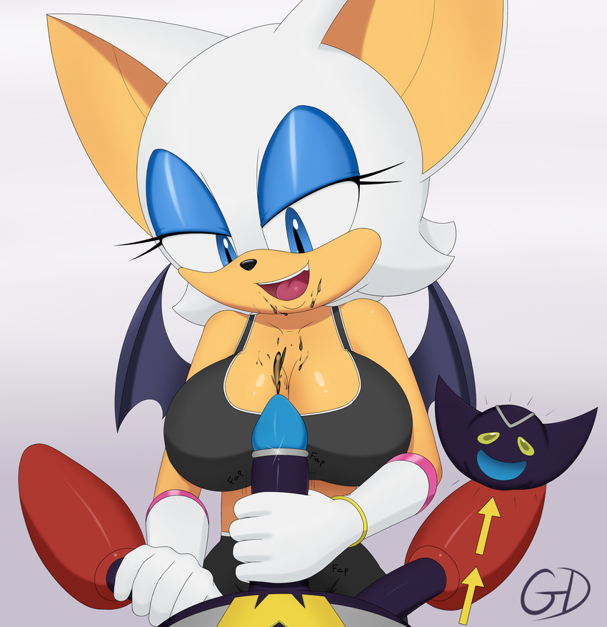 2015 anthro bat big_breasts bokkun breasts cum cum_on_breasts cum_on_face cumshot duo erection female gevind handjob male mammal orgasm penis rouge_the_bat sex smile sonic_(series)