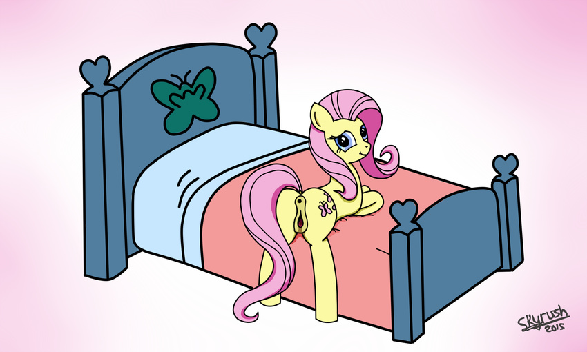 2015 equine female fluttershy_(mlp) friendship_is_magic hair mammal my_little_pony nude pussy smile solo