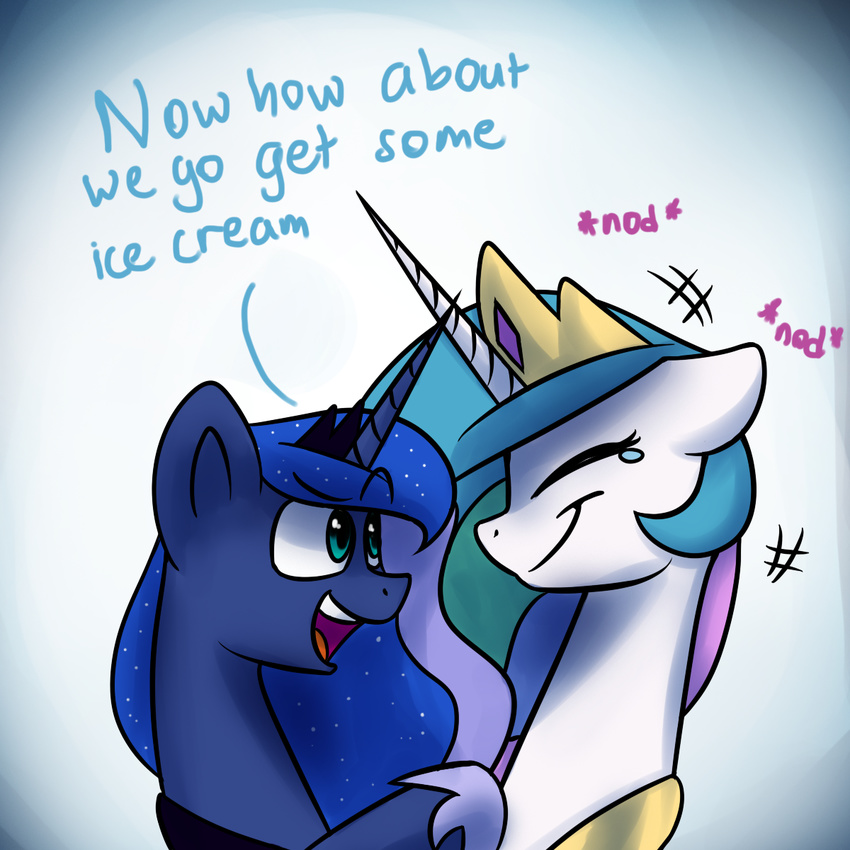 2015 anticularpony dialogue english_text equine female feral friendship_is_magic horn mammal my_little_pony princess_celestia_(mlp) princess_luna_(mlp) text winged_unicorn wings