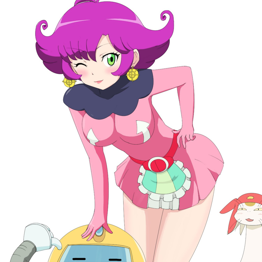 commentary_request earrings female_dandy gobanme_no_mayoi_neko highres jewelry meow_(space_dandy) qt_(space_dandy) robot space_dandy