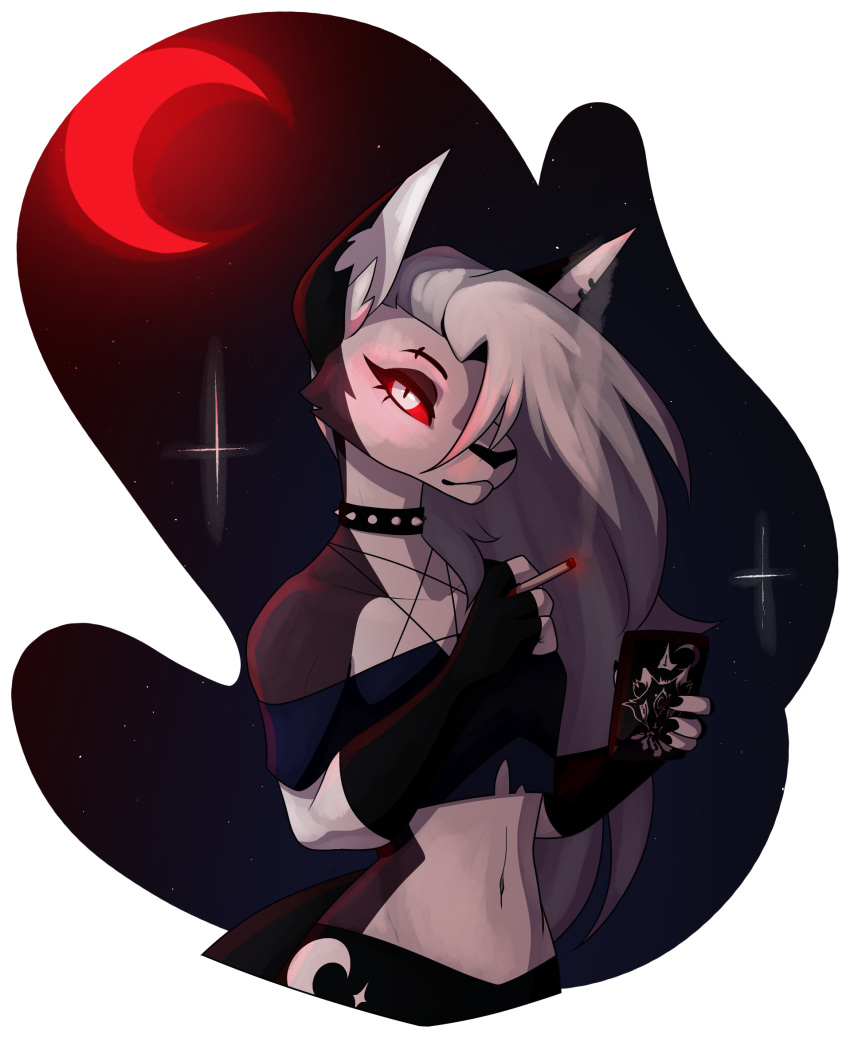 &lt;3 anthro canid canid_demon canine canis demon erroremma female hellhound helluva_boss hi_res loona loona_(helluva_boss) mammal piece solo wolf