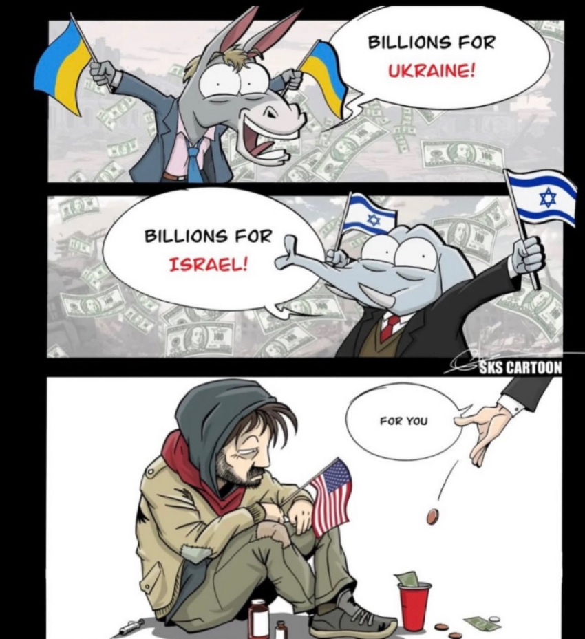 american_flag anthro asinus beard belt blonde_hair bottomwear brown_hair clothing coin container corruption crossed_legs cup democrat_donkey depression dialogue donkey drugs elephant elephantid equid equine excited facial_hair flag footwear fur grey_body grey_fur hair homeless hoodie human israel israeli_flag jacket looking_at_viewer male mammal money necktie open_mouth pants pill_bottle politics poverty proboscidean republican_elephant sad shirt shoes sitting sks_cartoon speech_bubble suit sweater teeth text tongue toony topwear tusks ukraine ukrainian_flag united_states_of_america white_body
