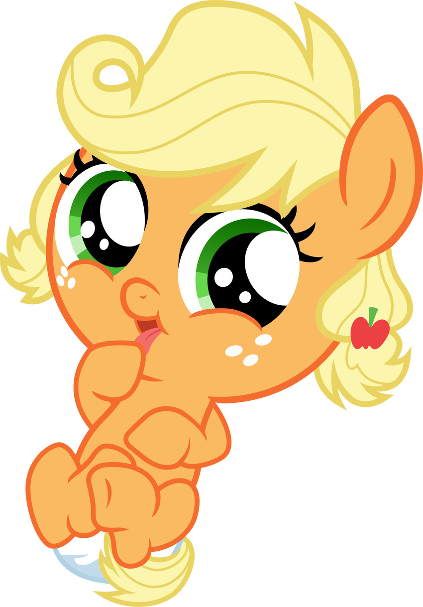 2015 absurd_res alpha_channel applejack_(mlp) blonde_hair cute earth_pony equine female feral friendship_is_magic green_eyes hair hi_res horse magister39 mammal my_little_pony pony smile young