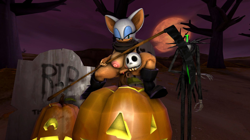 3d big_breasts breasts cgi digital_media_(artwork) halloween holidays jack_skellington jessen nightmare_before_christmas pussy rouge_the_bat sonic_(series) source_filmmaker team_sonic