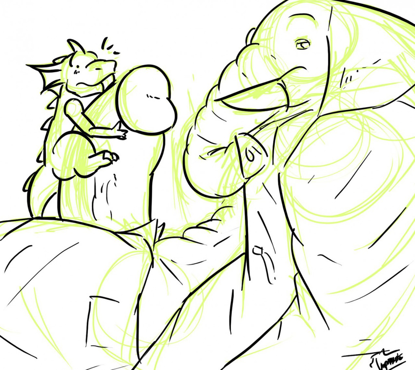 big_penis clothing dracorex duo elephant licking male male/male mammal penis rangarig_rex size_difference sketch_lines tagme tongue tongue_out uniparasite unzipped vein