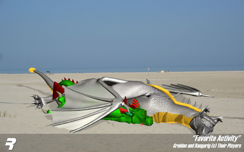2009 3d cgi cuddling digital_media_(artwork) dracorex dragon duo greldon happy male rangarig rangarig_rex scalie sleeping smile tiny_wings wings