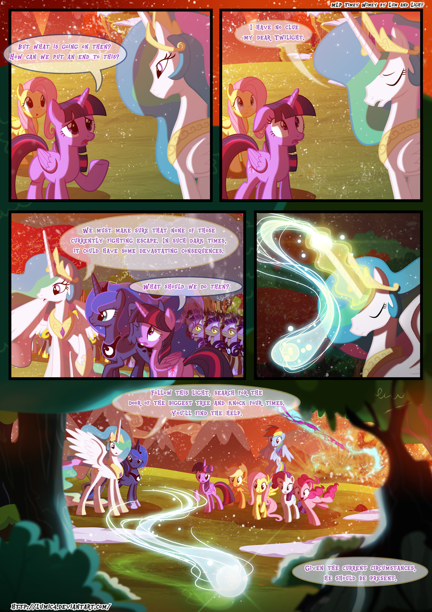 2015 absurd_res applejack_(mlp) bat_pony comic dialogue english_text equine female fight fluttershy_(mlp) friendship_is_magic glowing hi_res horn horse light luke262 magic mammal my_little_pony pegasus pinkie_pie_(mlp) pony princess_celestia_(mlp) princess_luna_(mlp) rainbow_dash_(mlp) rarity_(mlp) royal_guard_(mlp) snow snowing text twilight_sparkle_(mlp) unicorn winged_unicorn wings