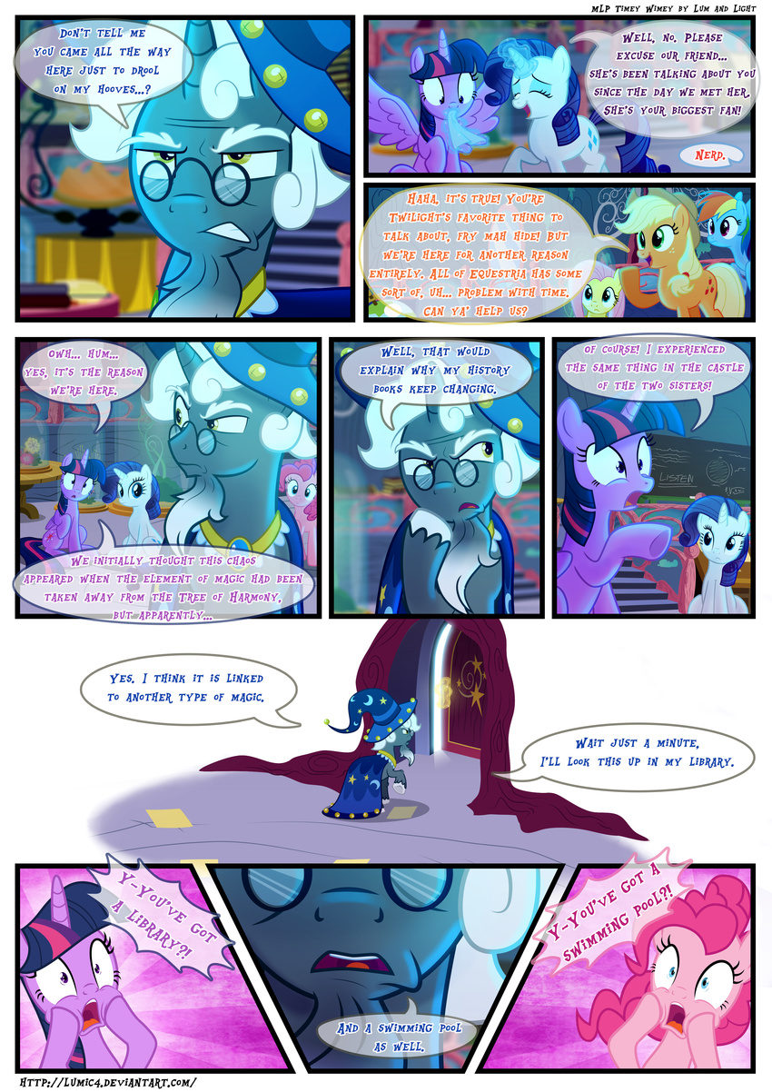 2015 absurd_res applejack_(mlp) beard cape clothing comic dialogue english_text equine facial_hair fluttershy_(mlp) friendship_is_magic hat hi_res horn horse luke262 mammal my_little_pony pegasus pinkie_pie_(mlp) pony rainbow_dash_(mlp) rarity_(mlp) starswirl_the_bearded_(mlp) text twilight_sparkle_(mlp) unicorn winged_unicorn wings wizard_hat