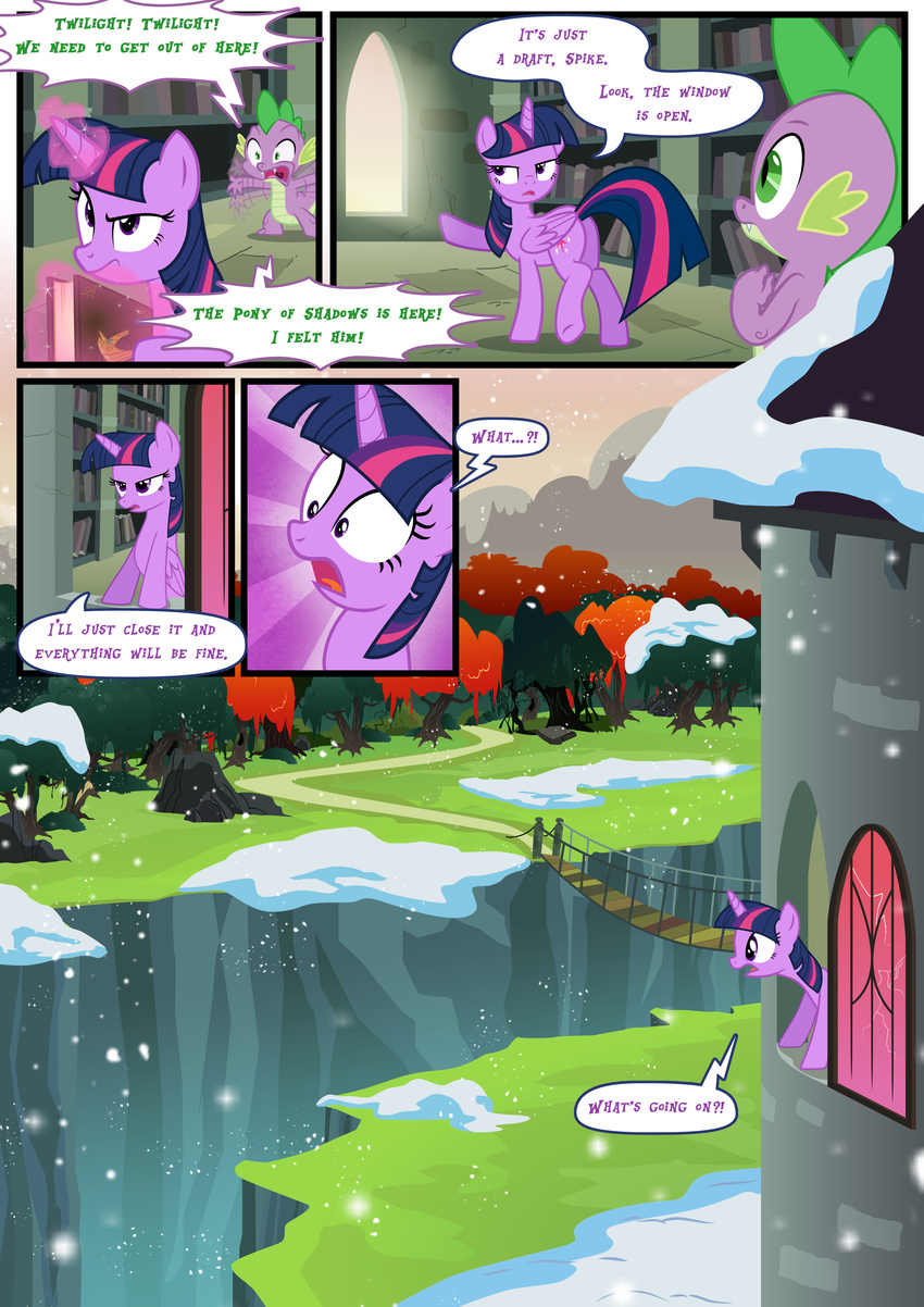 2014 comic dialogue english_text equine female friendship_is_magic horn luke262 male mammal my_little_pony snow snowing spike_(mlp) text twilight_sparkle_(mlp) winged_unicorn wings