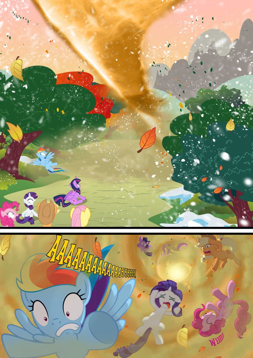 2014 applejack_(mlp) comic dialogue english_text equine female fluttershy_(mlp) friendship_is_magic horn horse luke262 mammal my_little_pony pegasus pinkie_pie_(mlp) pony rainbow_dash_(mlp) rarity_(mlp) snow snowing text tornado twilight_sparkle_(mlp) unicorn winged_unicorn wings