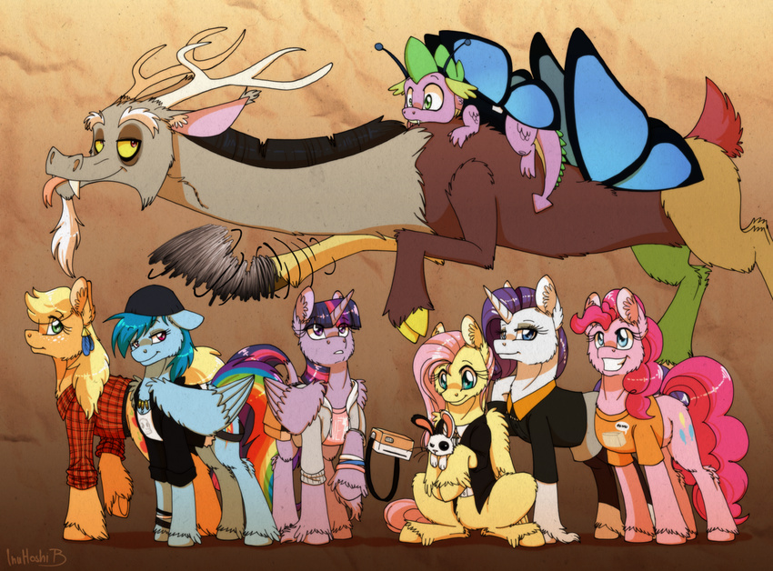 2015 apple_bloom_(mlp) costume cutie_mark discord_(mlp) draconequus equine female fluttershy_(mlp) friendship_is_magic group horn horse inuhoshi-to-darkpen mammal my_little_pony pegasus pinkie_pie_(mlp) pony rainbow_dash_(mlp) rarity_(mlp) twilight_sparkle_(mlp) unicorn winged_unicorn wings