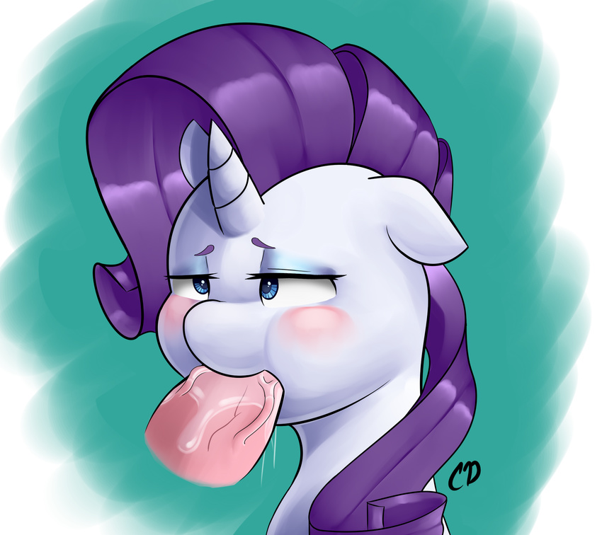 2015 blush cum duo equine eyeshadow female friendship_is_magic hair hi_res horn long_hair looking_at_viewer makeup male male/female mammal my_little_pony open_mouth oral penis purple_hair rarity_(mlp) sex solo_focus stingray970 unicorn