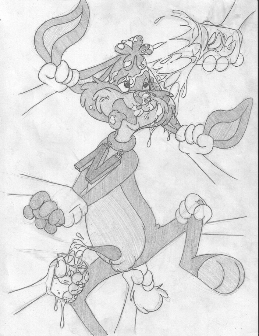 anthro arm_grab balls collar cum disembodied_hand ear_grab erection forced glass group hands-free lagomorph leg_grab lying male mammal mascot messy milk mizzyam nesquik nesquik_bunny nude on_back open_mouth orgasm pencil_(artwork) penis penis_grab rabbit restrained sheath solo_focus spread_legs spreading tail_grab tapering_penis tongue tongue_out traditional_media_(artwork)
