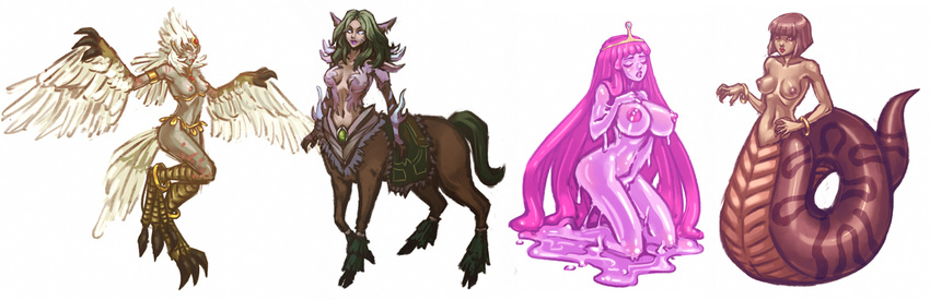 adventure_time areola armor armpits avian bangs big_breasts big_nipples blush breasts centaur claws crossover equine erect_nipples eyes_closed female frost_nymph goo grey_skin hair huge_breasts human isis lamia long_hair looking_at_viewer mammal monster monster_girl naga neryumo nipples pointy_ears pose princess_bubblegum puffy_areola ragnarok_online small_areola taur tiara unconvincing_armor video_games warcraft world_of_warcraft