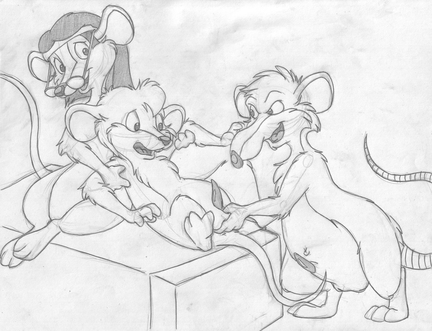 ball_fondling balls capitol_critters digitigrade erection female fondling forced greyscale grope group imminent_rape jammett lying male male/male mammal max_(capitol_critters) mizzyam monochrome mouse naughty_face nude on_back open_mouth pencil_(artwork) penis rat reclining restrained rodent sheath sitting standing struggling tapering_penis traditional_media_(artwork) unknown_character