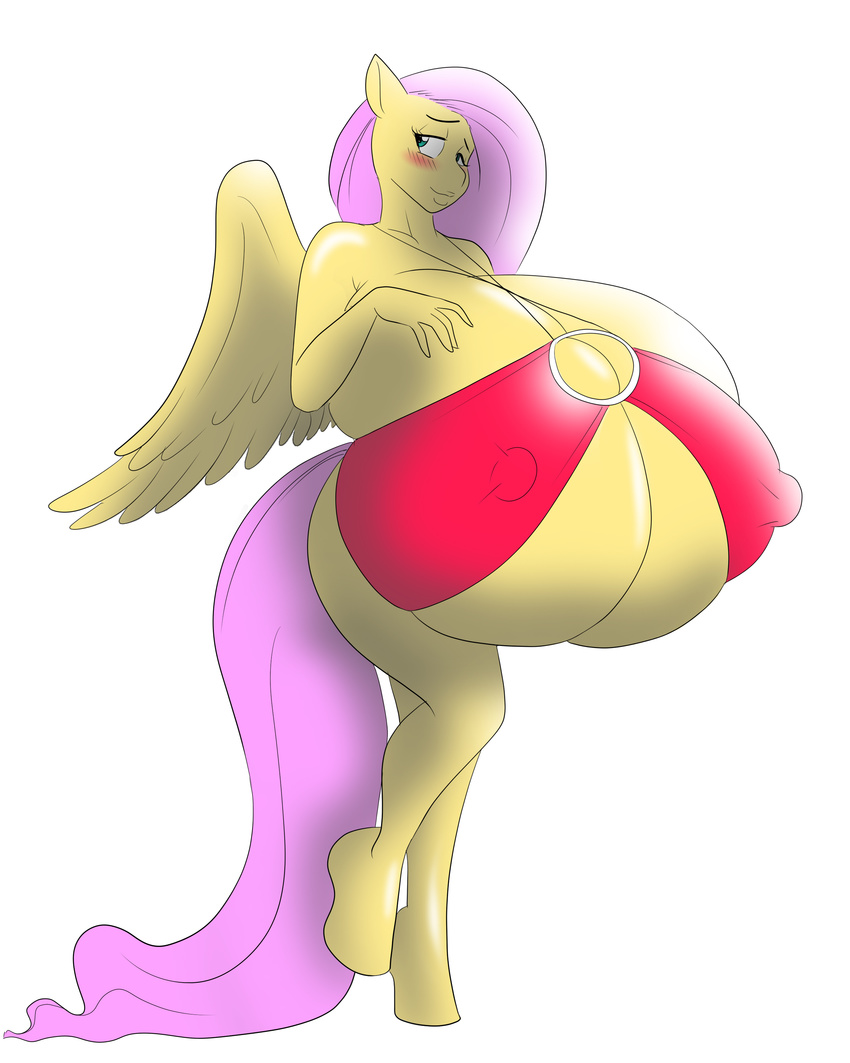 anthro anthrofied bikini breasts clothing equine fluttershy_(mlp) friendship_is_magic invalid_background invalid_color mammal marauder6272 my_little_pony pegasus skullman777 solo solo_female swimsuit wings