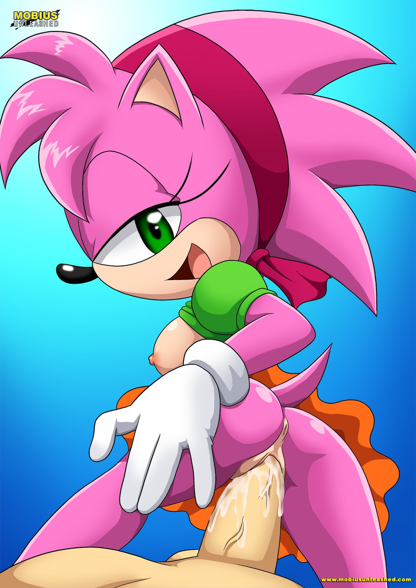 amy_rose breasts cum horny looking_at_viewer mobius_unleashed palcomix pussy smile sonic_(series)