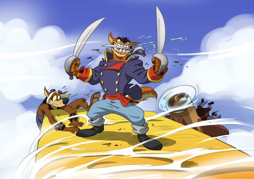 2015 action_pose aircraft airplane barefoot belt black_boots black_nose boarding brown_fur canine clothing cutlass disney dog don_karnage dumptruck evil_grin eyewear flying fur goggles goggles_on_forehead grabbing great_dane grin group hat looking_at_viewer mad_dog male mammal melee_weapon pants pirate plantigrade saliva smile standing sword tailcoat talespin toothy_grin top_hat unknown_artist weapon wind wolf wristband