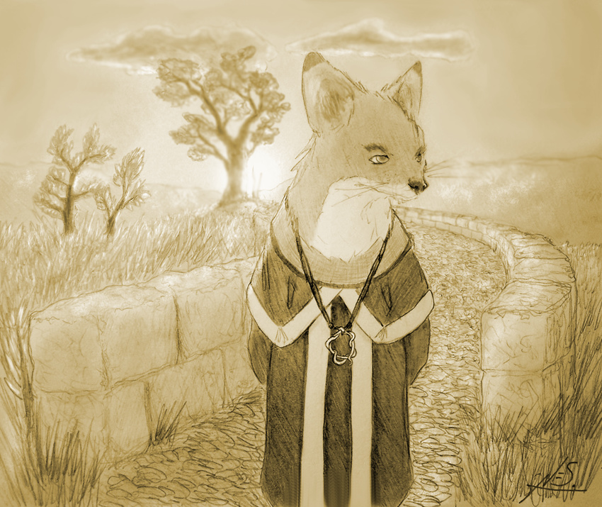 anthro blind blindness canine fox hill holt5 mammal monochrome musing peaceful solo