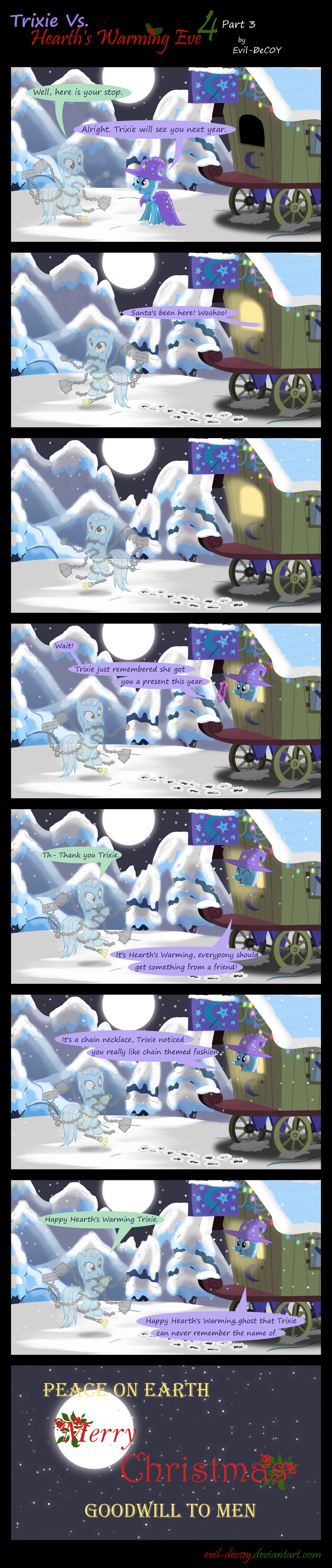 2015 chain comic dialogue english_text equine evil-dec0y female friendship_is_magic ghost horn mammal my_little_pony snow spirit text trixie_(mlp) unicorn wagon