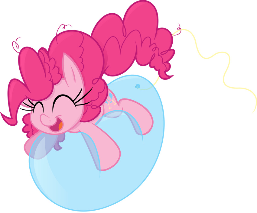 2013 absurd_res alpha_channel balloon cutie_mark equine eyes_closed female feral friendship_is_magic fur hair hi_res horse jewelry mammal my_little_pony necklace pink_fur pink_hair pinkie_pie_(mlp) pony simple_background smile solo spier17 transparent_background