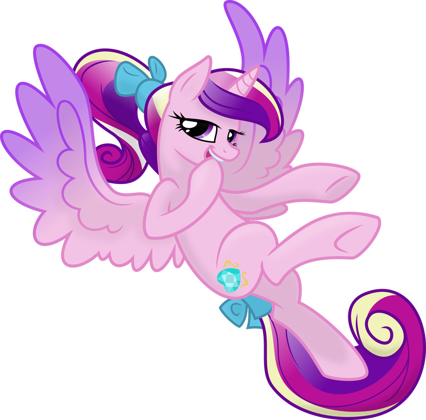 2013 absurd_res alpha_channel cutie_mark equine female flying friendship_is_magic fur hair hi_res horn looking_at_viewer mammal multicolored_hair my_little_pony pink_fur princess_cadance_(mlp) purple_eyes simple_background solo spier17 transparent_background winged_unicorn wings