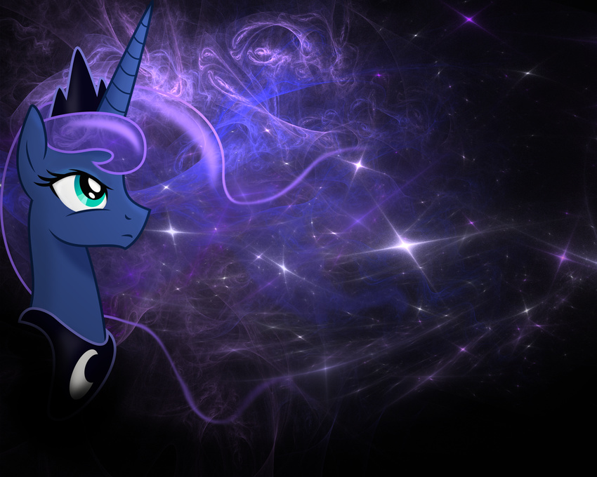 2013 blue_eyes blue_fur blue_hair crown equine female friendship_is_magic fur hair hi_res horn jewelry mammal my_little_pony necklace princess_luna_(mlp) sky solo spier17 star winged_unicorn wings