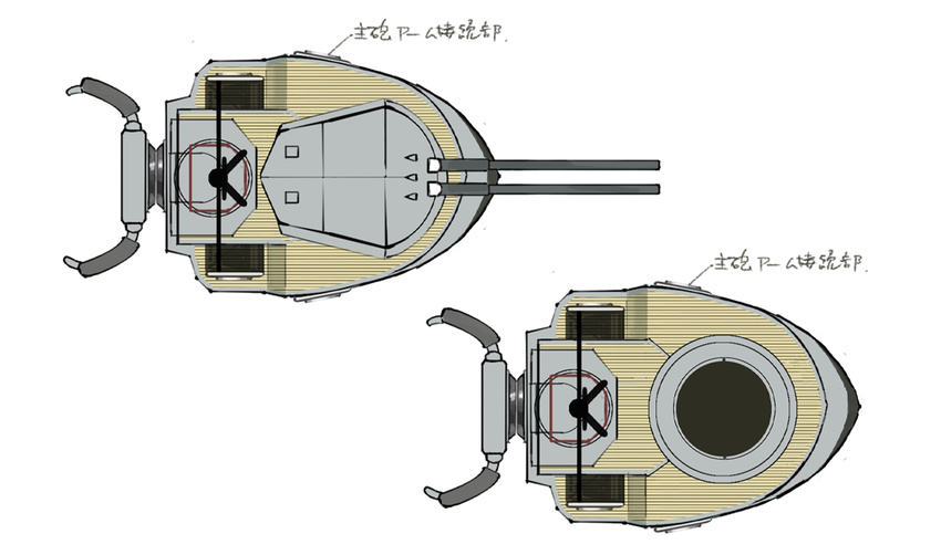 commentary diagram from_above hms_orion_(siirakannu) kantai_collection machinery mechanical no_humans original siirakannu translation_request turret