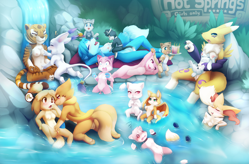 animal_crossing anthro bat braixen breasts canine cat cave_story charle darkmirage digimon dust:_an_elysian_tail fairy_tail feline female female/female fidget fingering floatzel fox gatomon hot_spring isabelle_(animal_crossing) krystal kung_fu_panda lagomorph mammal master_tigress mimiga nintendo pok&eacute;mon pussy renamon star_fox tagme the_lego_movie unikitty video_games water