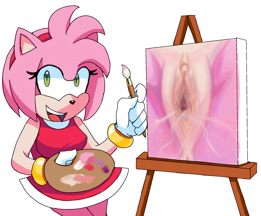 amy_rose extraspecialzone hedgehog mammal painting pussy pussy_juice sonic_(series)