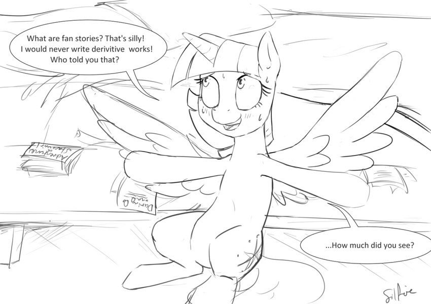 2016 cutie english_text equine female feral friendship_is_magic horn mammal mark my_little_pony nervous paper silfoe sweat table text twilight_sparkle_(mlp) winged_unicorn wings
