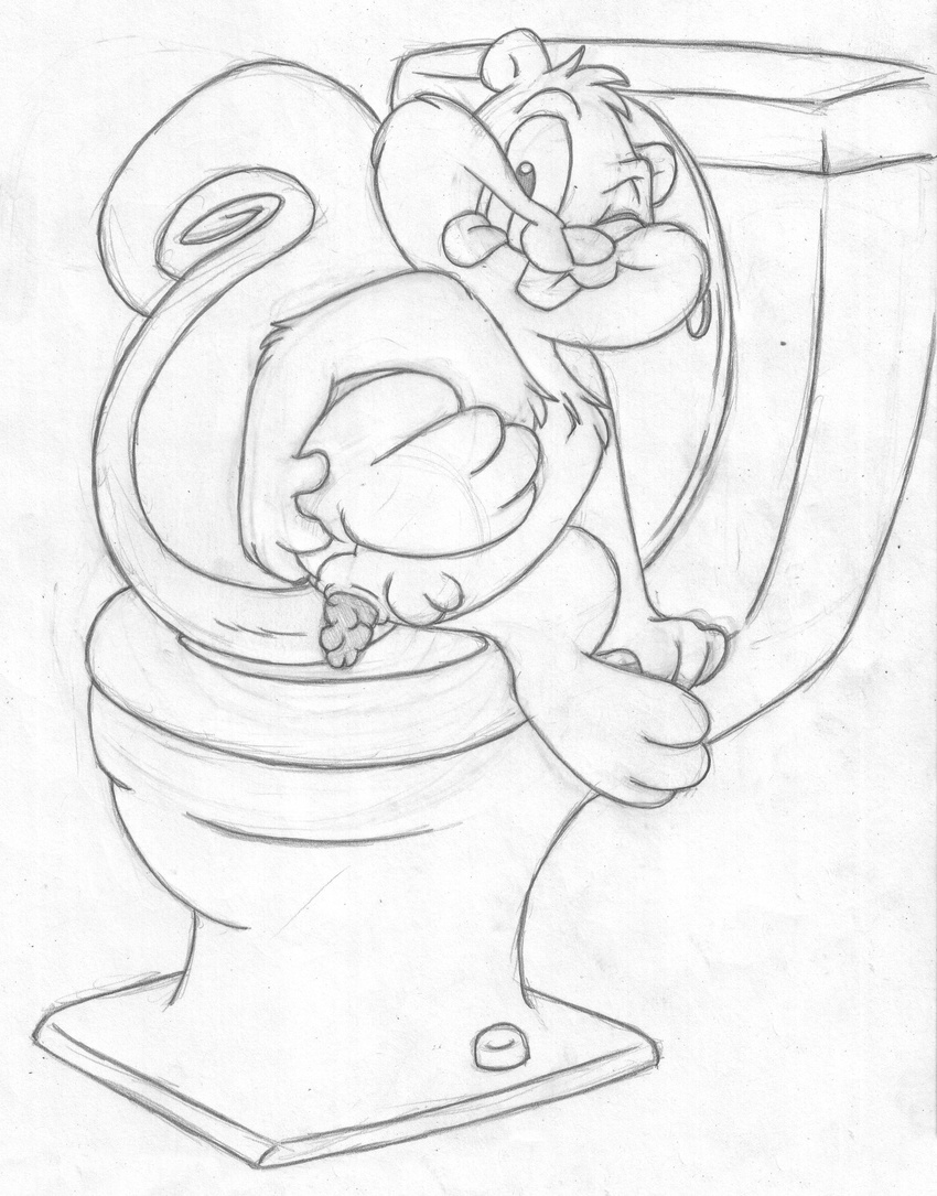 animal_genitalia animaniacs anthro anus arm_support balls barefoot buckteeth feces greyscale holding_butt mammal mizzyam monochrome nude one_eye_closed one_leg_up pencil_(artwork) pooping presenting rodent scat sheath sitting skippy_squirrel squirrel teeth toilet tongue tongue_out traditional_media_(artwork)