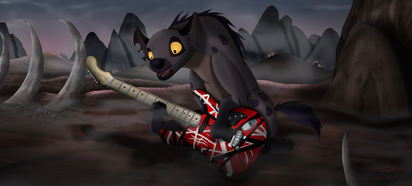 canine darthmaul1999 disney ed eddie_van_halen elephant_graveyard feral frankenstein_(guitar) guitar hyena male mammal mist music musical_instrument rock smile the_lion_king tribute van_halen