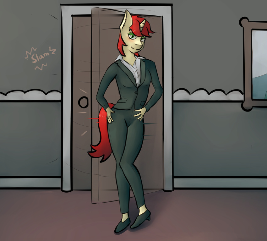 anthro equine fan_character female horse looking_at_viewer mammal marsminer my_little_pony pony solo suit velvet_pastry