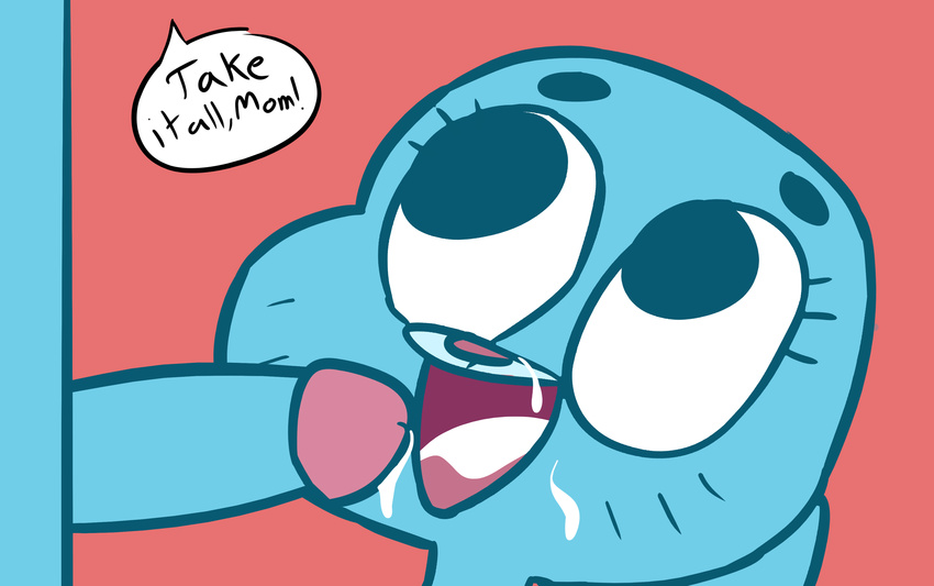 cartoon_network cum cum_in_mouth cum_inside cum_on_face duo female gumball_watterson incest male male/female mother mother_and_son nicole_watterson oral parent penis son the_amazing_world_of_gumball themann_(artist)